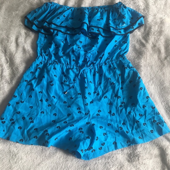 Yumi Kim Silk Ruffle Strapless Playsuit - Picture 2 of 4